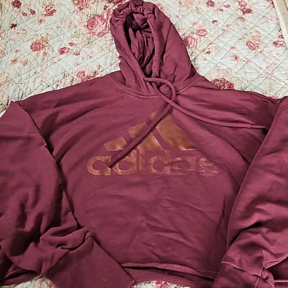 Adidas cropped hoody large